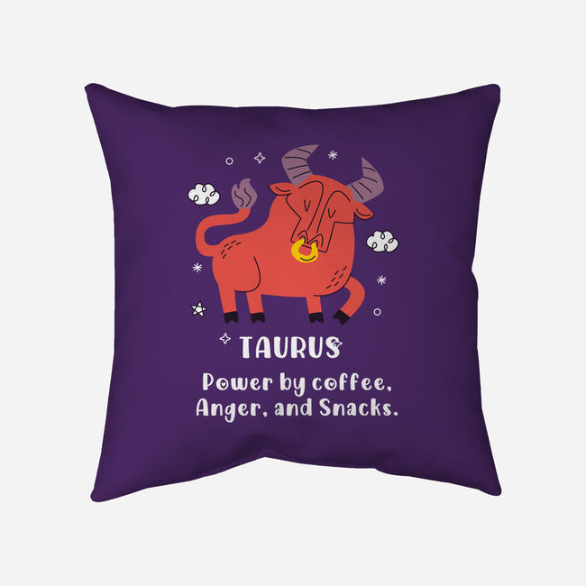 Powered By Coffee Anger And Snacks-None-Removable Cover w Insert-Throw Pillow-MaxoArt