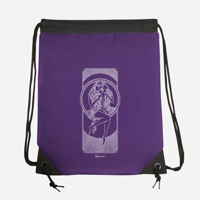 Dynamic Gemini-None-Drawstring-Bag-MaxoArt