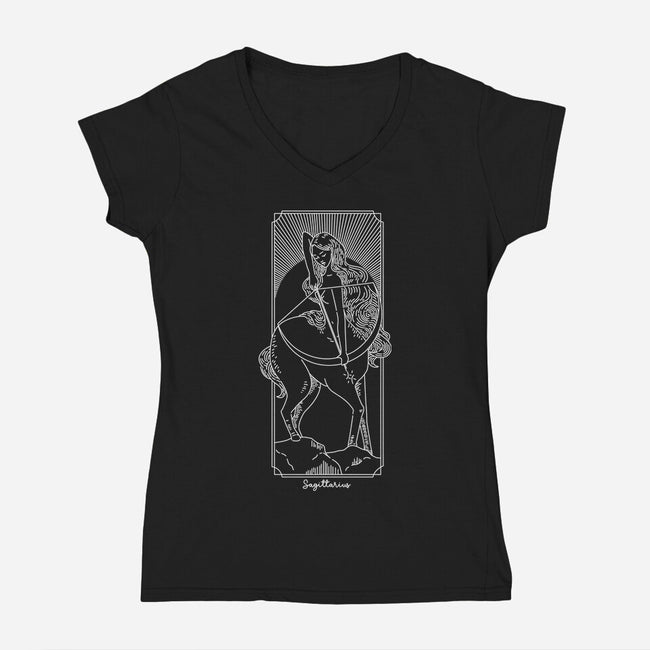 Adventurous Sagittarius-Womens-V-Neck-Tee-MaxoArt