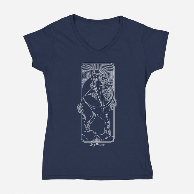 Adventurous Sagittarius-Womens-V-Neck-Tee-MaxoArt