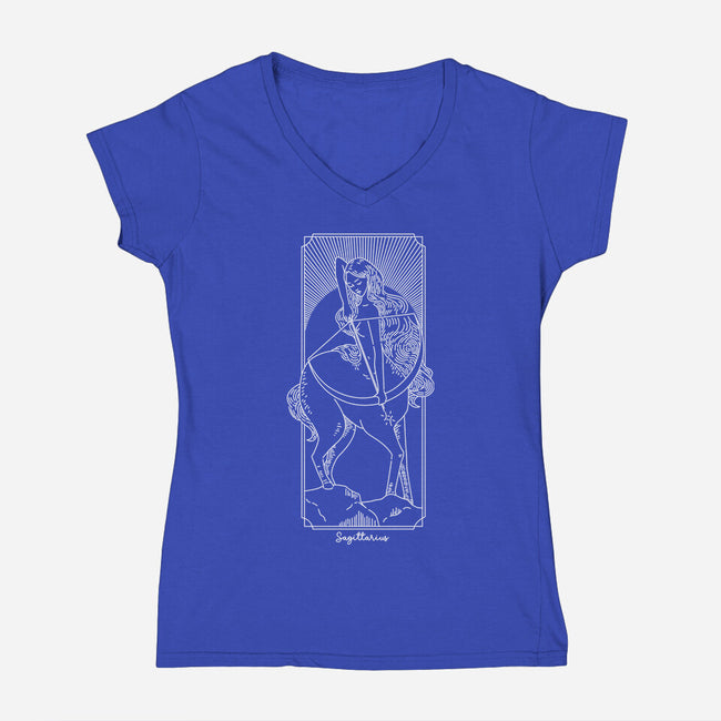 Adventurous Sagittarius-Womens-V-Neck-Tee-MaxoArt