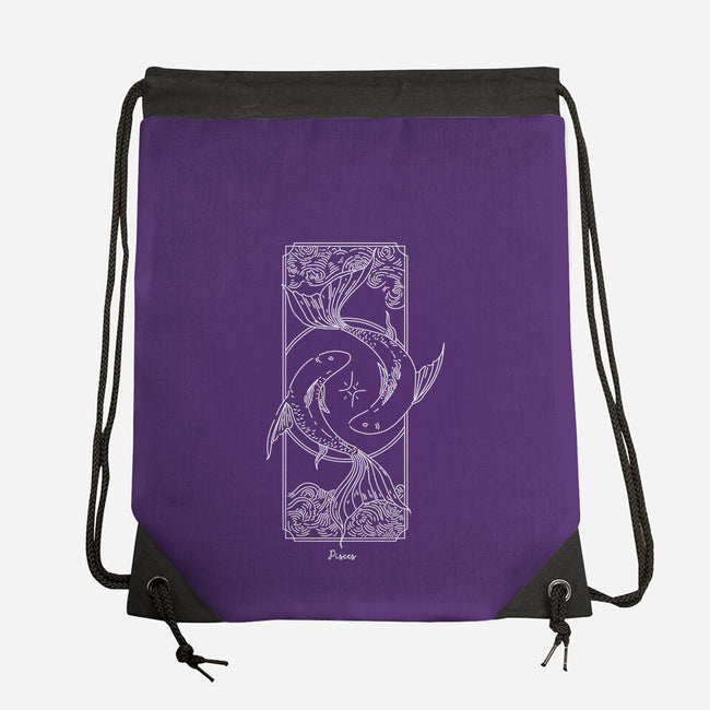 Dual Pisces-None-Drawstring-Bag-MaxoArt