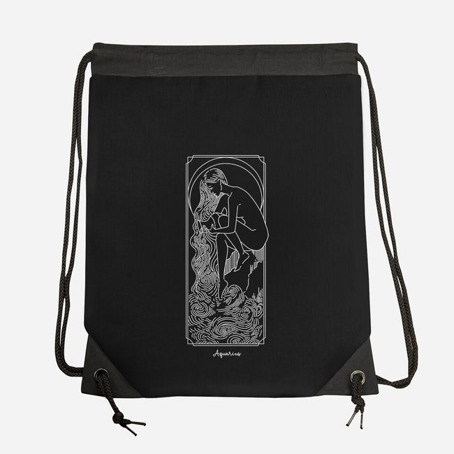 Flowing Aquarius-None-Drawstring-Bag-MaxoArt