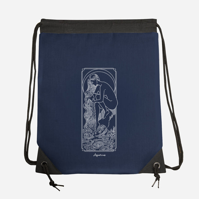 Flowing Aquarius-None-Drawstring-Bag-MaxoArt