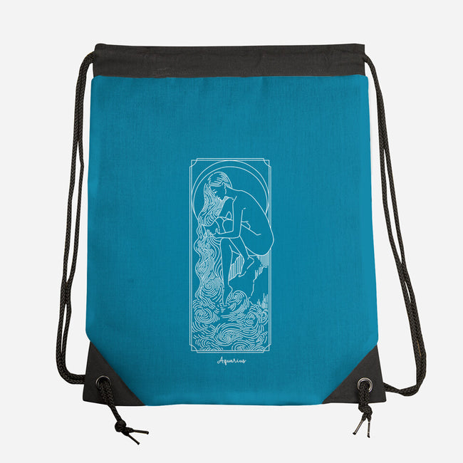 Flowing Aquarius-None-Drawstring-Bag-MaxoArt