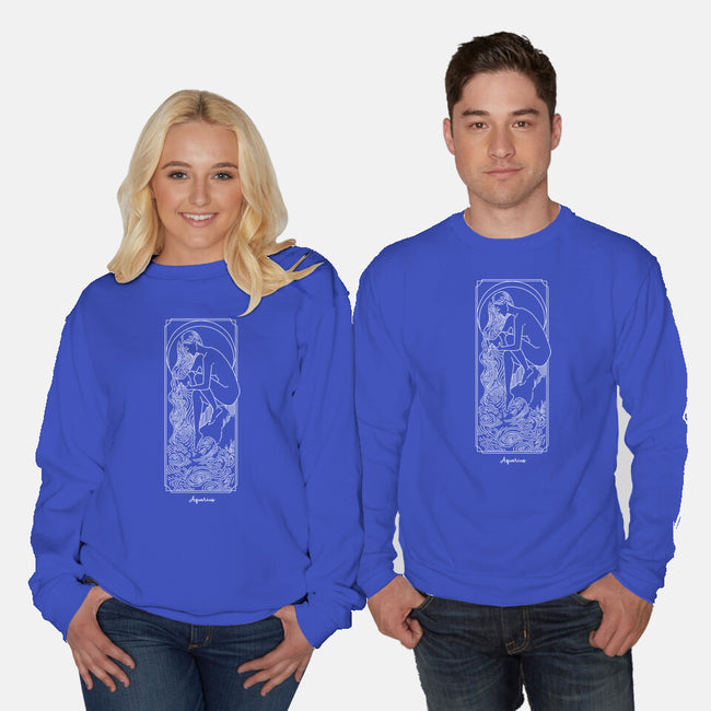 Flowing Aquarius-Unisex-Crew Neck-Sweatshirt-MaxoArt