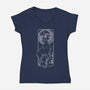 Fiery Aries-Womens-V-Neck-Tee-MaxoArt