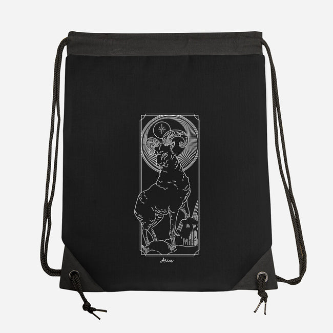 Fiery Aries-None-Drawstring-Bag-MaxoArt