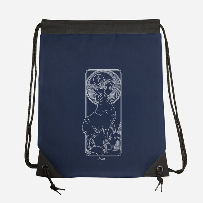 Fiery Aries-None-Drawstring-Bag-MaxoArt