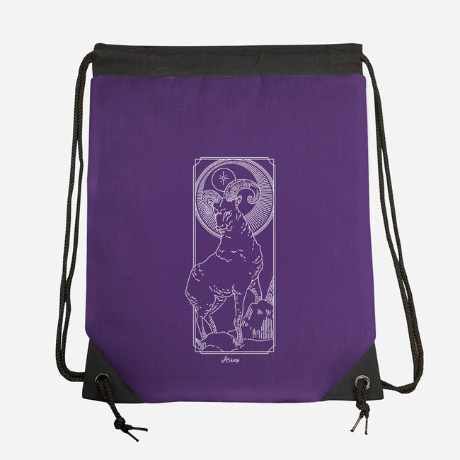 Fiery Aries-None-Drawstring-Bag-MaxoArt