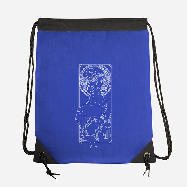 Fiery Aries-None-Drawstring-Bag-MaxoArt
