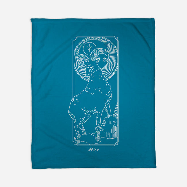 Fiery Aries-None-Fleece-Blanket-MaxoArt