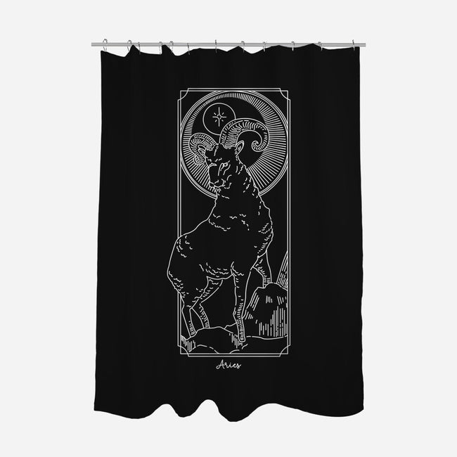 Fiery Aries-None-Polyester-Shower Curtain-MaxoArt