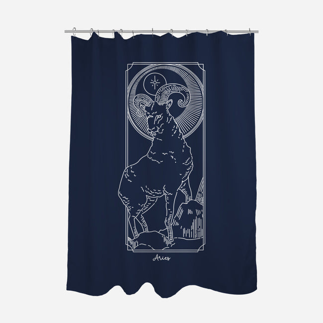 Fiery Aries-None-Polyester-Shower Curtain-MaxoArt