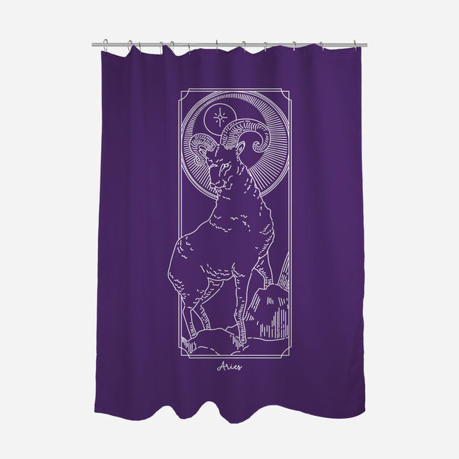 Fiery Aries-None-Polyester-Shower Curtain-MaxoArt