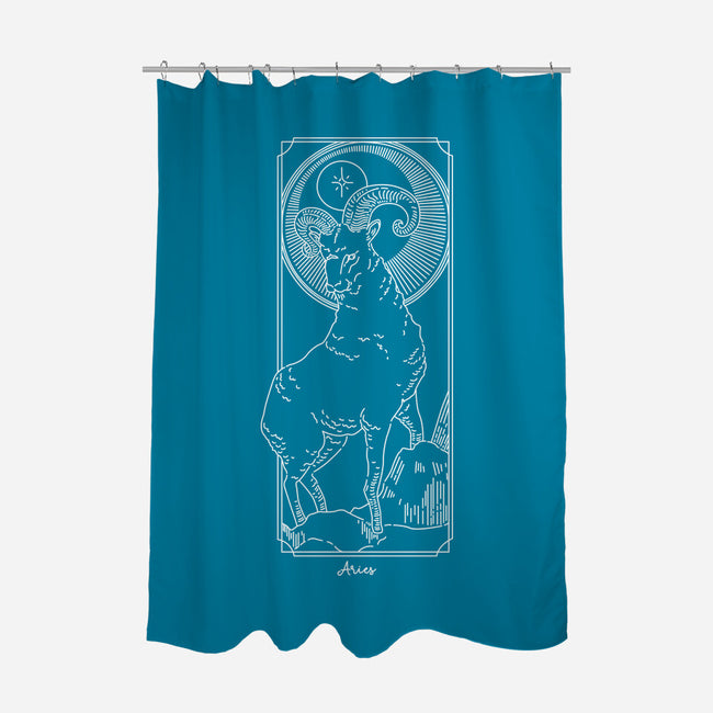 Fiery Aries-None-Polyester-Shower Curtain-MaxoArt