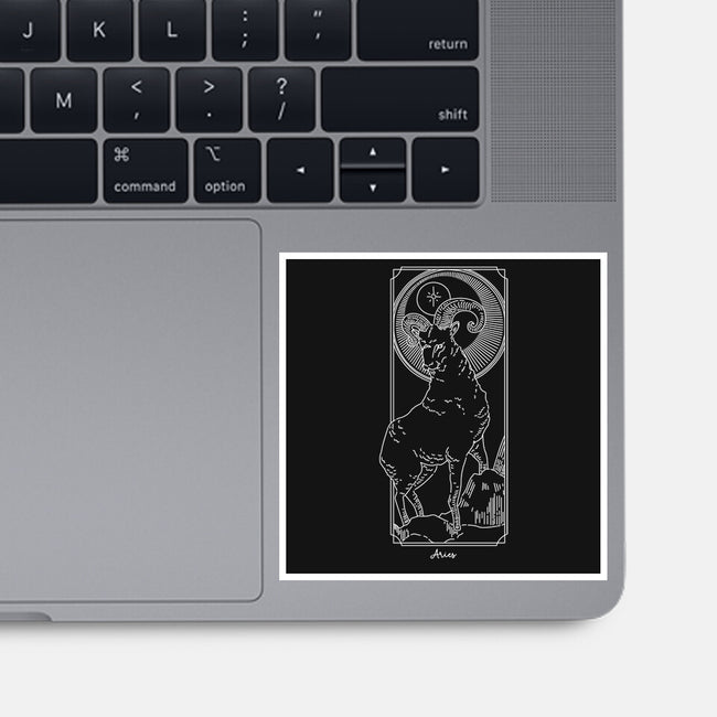 Fiery Aries-None-Glossy-Sticker-MaxoArt