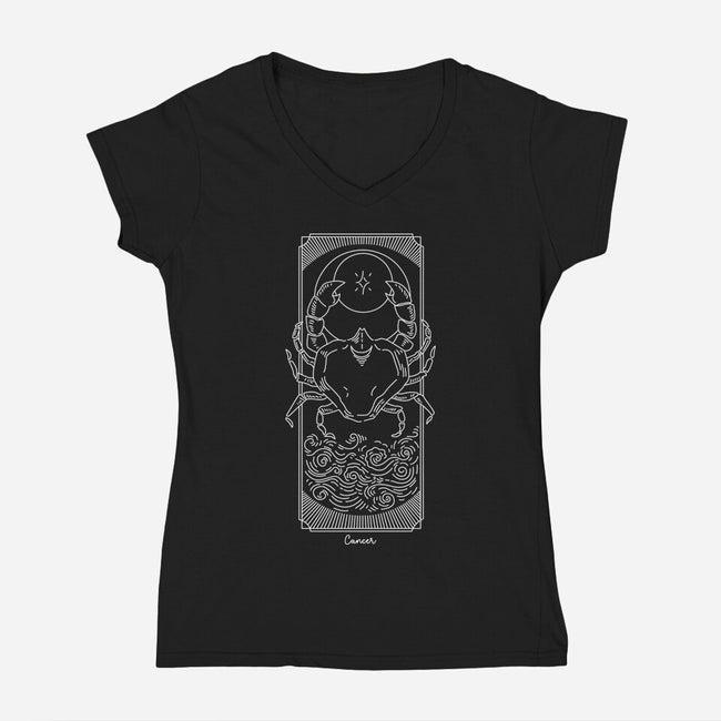 Elestial Cancer-Womens-V-Neck-Tee-MaxoArt