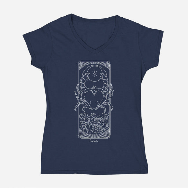 Elestial Cancer-Womens-V-Neck-Tee-MaxoArt