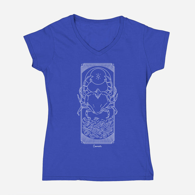 Elestial Cancer-Womens-V-Neck-Tee-MaxoArt