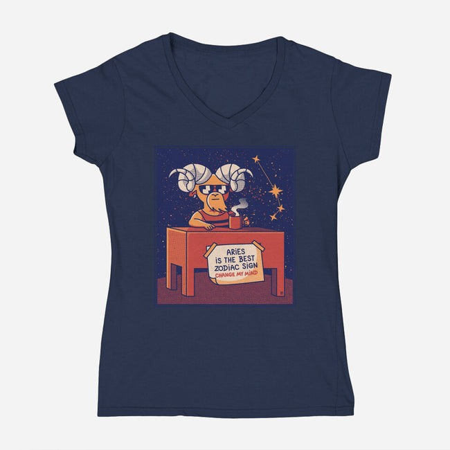 Aries The Best Sign-Womens-V-Neck-Tee-raffaus