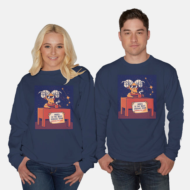 Aries The Best Sign-Unisex-Crew Neck-Sweatshirt-raffaus