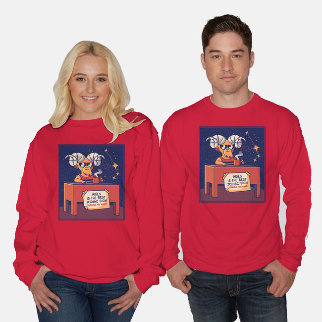 Aries The Best Sign-Unisex-Crew Neck-Sweatshirt-raffaus