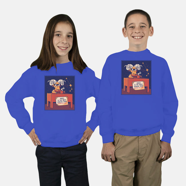 Aries The Best Sign-Youth-Crew Neck-Sweatshirt-raffaus