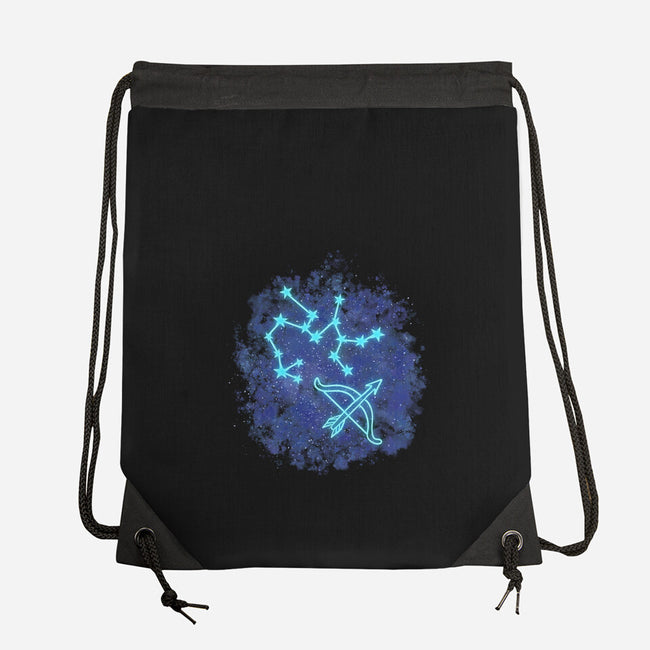 Sagittarius Neon Constellation-None-Drawstring-Bag-nickzzarto