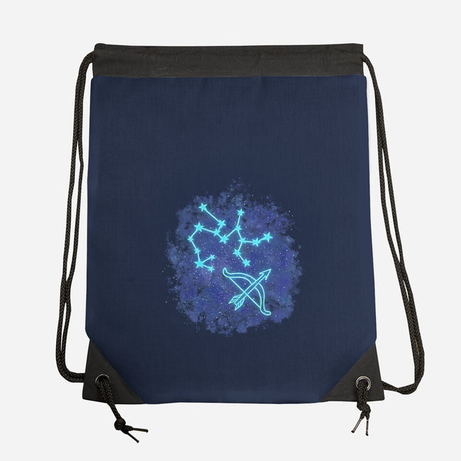 Sagittarius Neon Constellation-None-Drawstring-Bag-nickzzarto