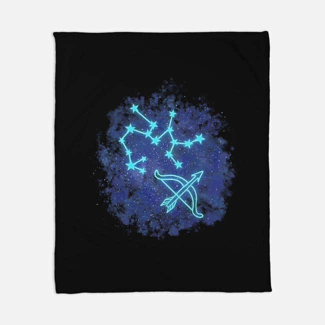 Sagittarius Neon Constellation-None-Fleece-Blanket-nickzzarto