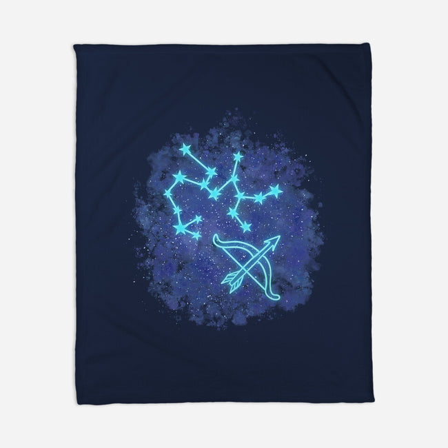 Sagittarius Neon Constellation-None-Fleece-Blanket-nickzzarto