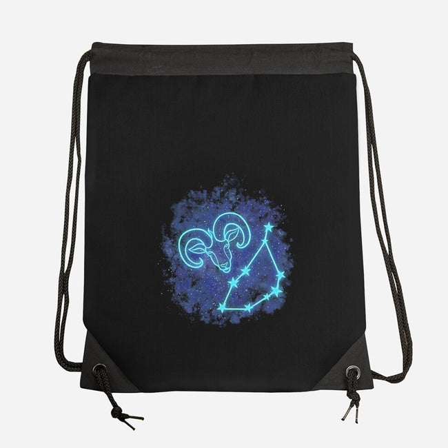 Capricorn Neon Constellation-None-Drawstring-Bag-nickzzarto