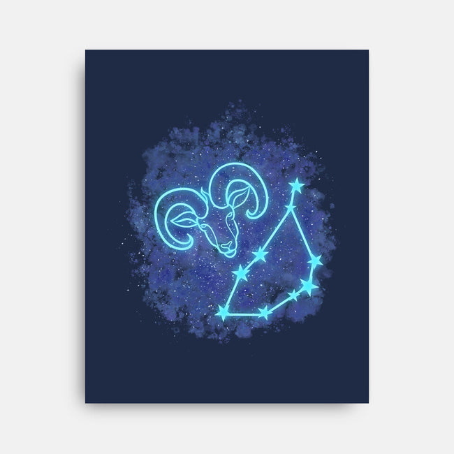 Capricorn Neon Constellation-None-Stretched-Canvas-nickzzarto