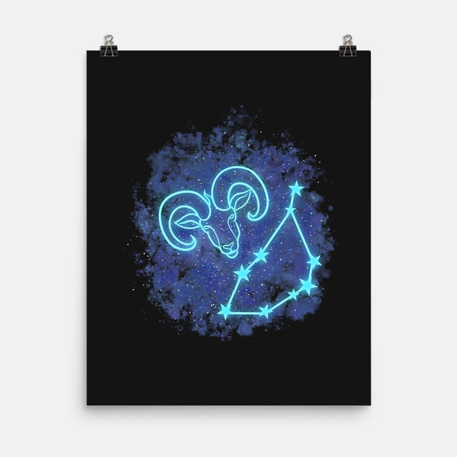 Capricorn Neon Constellation-None-Matte-Poster-nickzzarto