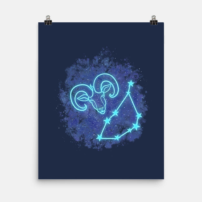Capricorn Neon Constellation-None-Matte-Poster-nickzzarto