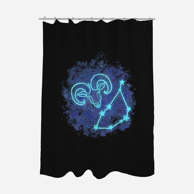 Capricorn Neon Constellation-None-Polyester-Shower Curtain-nickzzarto