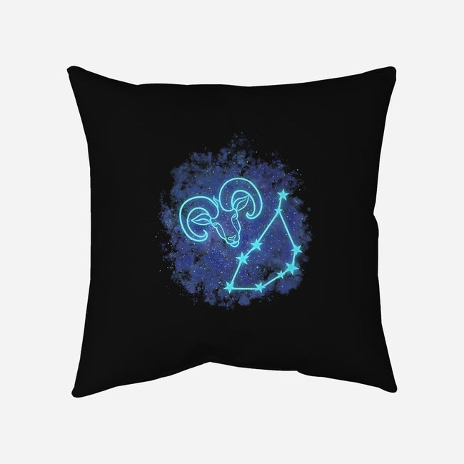 Capricorn Neon Constellation-None-Removable Cover w Insert-Throw Pillow-nickzzarto