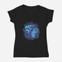 Aquarius Neon Constellation-Womens-V-Neck-Tee-nickzzarto