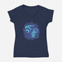 Aquarius Neon Constellation-Womens-V-Neck-Tee-nickzzarto
