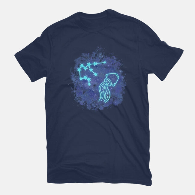 Aquarius Neon Constellation-Mens-Heavyweight-Tee-nickzzarto