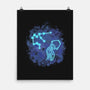 Aquarius Neon Constellation-None-Matte-Poster-nickzzarto