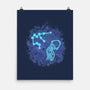 Aquarius Neon Constellation-None-Matte-Poster-nickzzarto