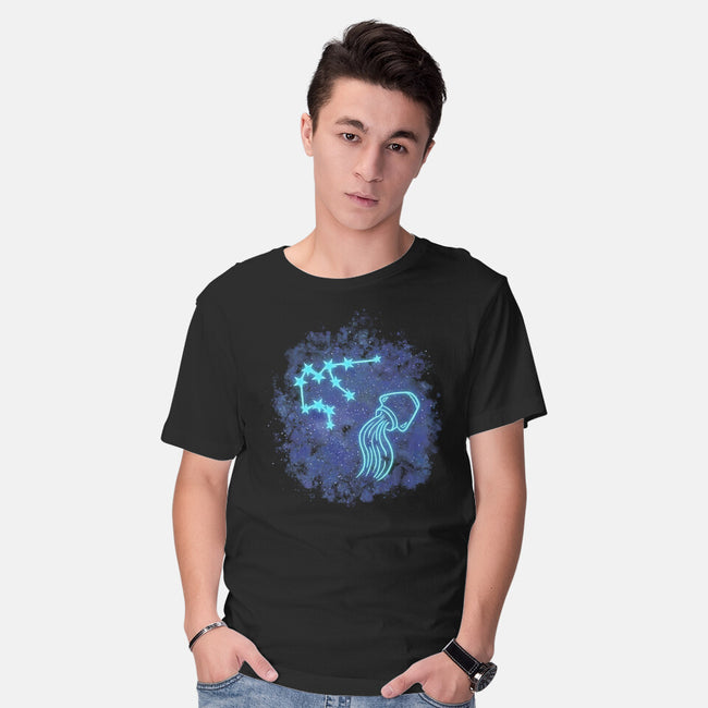 Aquarius Neon Constellation-Mens-Basic-Tee-nickzzarto