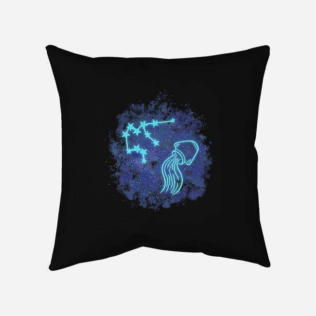 Aquarius Neon Constellation-None-Removable Cover w Insert-Throw Pillow-nickzzarto