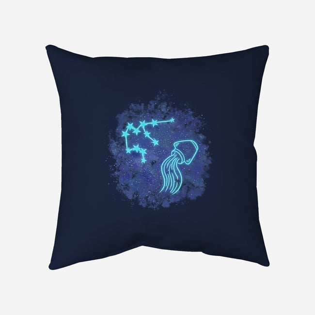Aquarius Neon Constellation-None-Removable Cover w Insert-Throw Pillow-nickzzarto