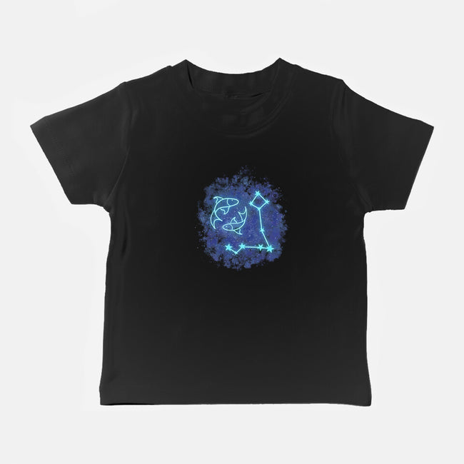 Pisces Neon Constellation-Baby-Basic-Tee-nickzzarto