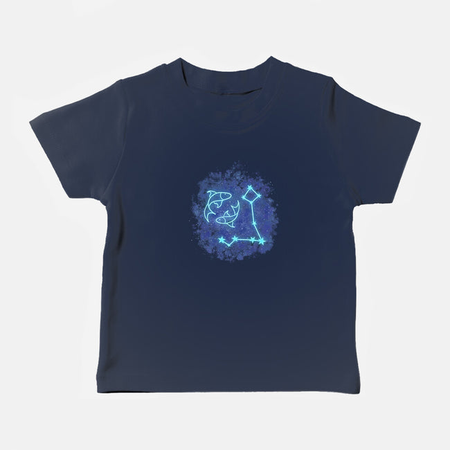 Pisces Neon Constellation-Baby-Basic-Tee-nickzzarto