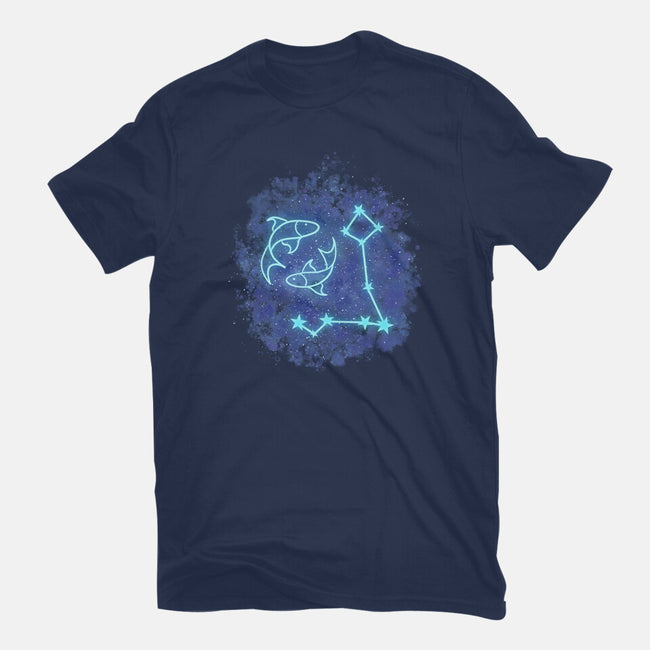 Pisces Neon Constellation-Womens-Fitted-Tee-nickzzarto