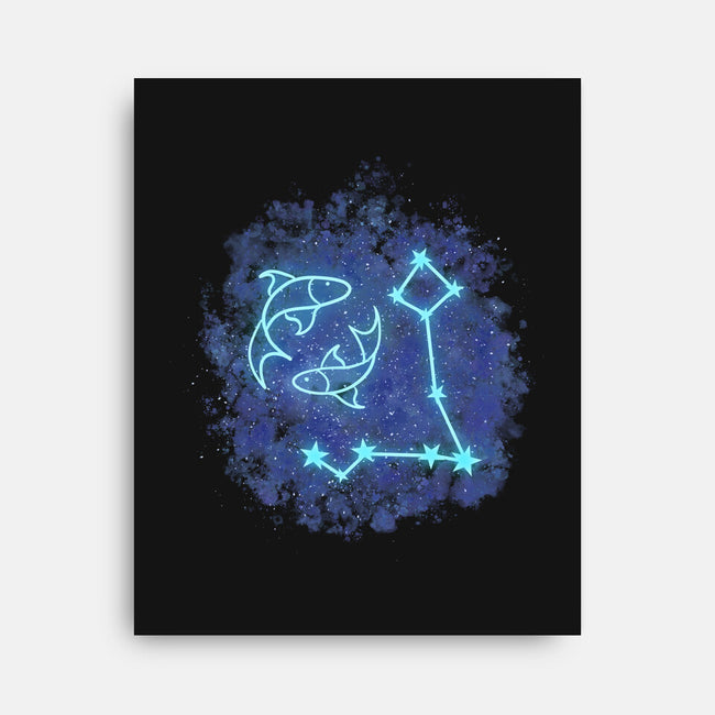 Pisces Neon Constellation-None-Stretched-Canvas-nickzzarto